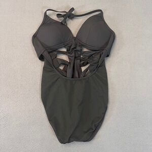 Kenneth Cole New York Cutout Strappy One Piece Swimsuit Size SM/XS Halter Black